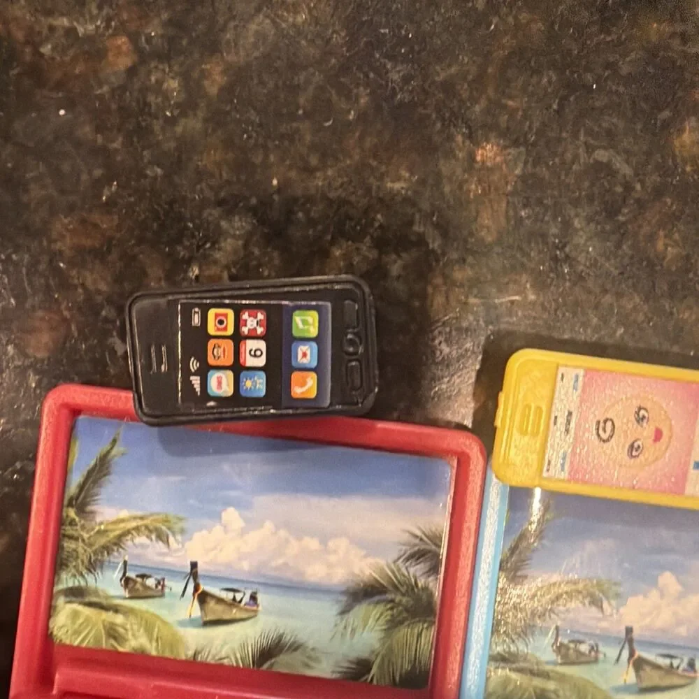 Miniature Laptop Doll House Decor Computer Diorama Barbie, And Cell Phone
